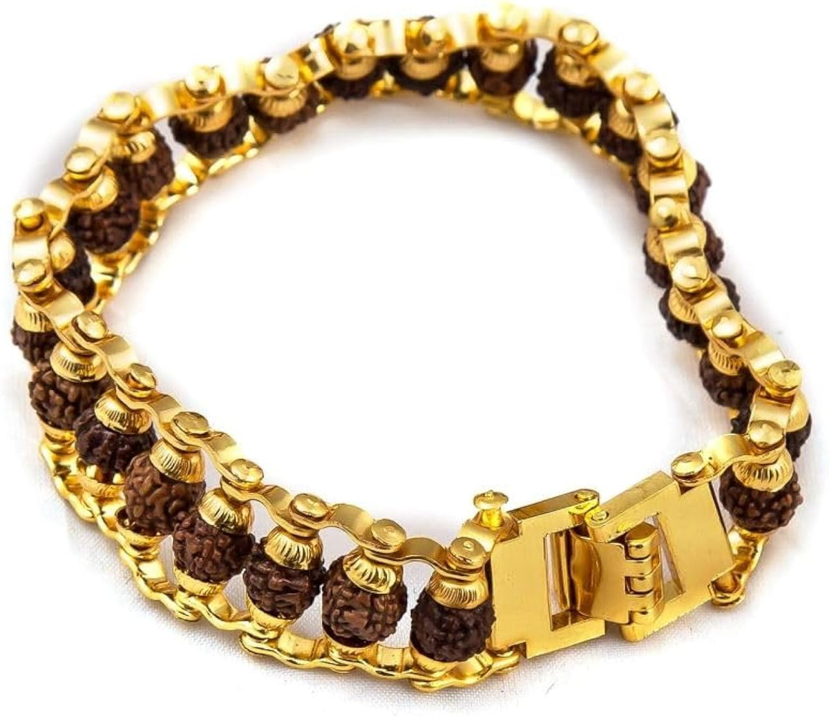 Gold Plated Rudraksha Bracelet