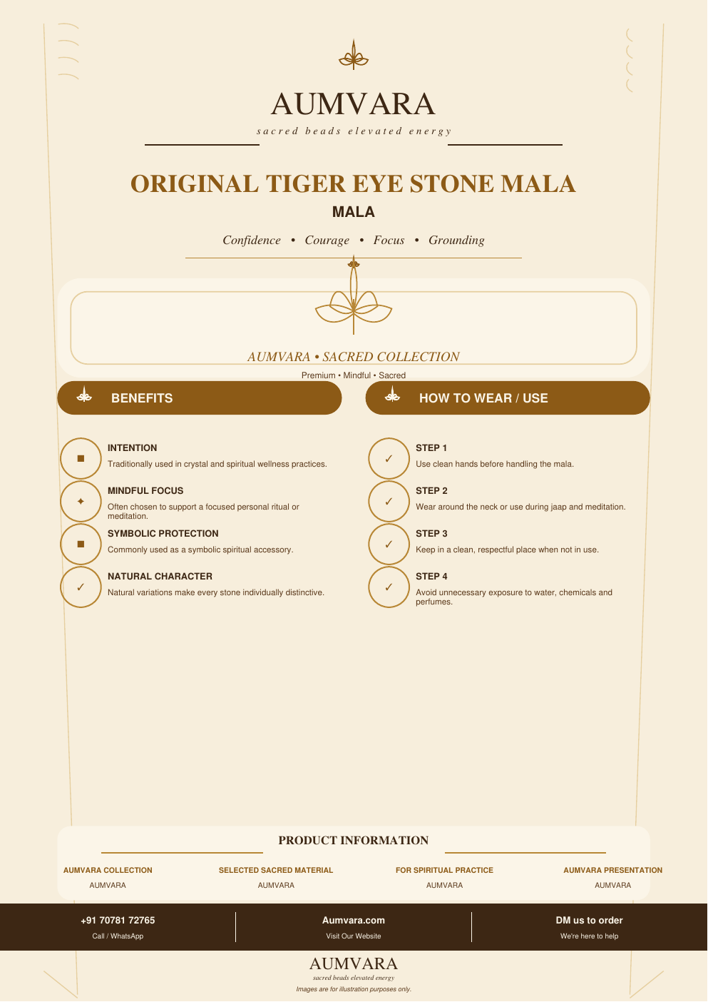 Black Tiger Eye Stone Mala